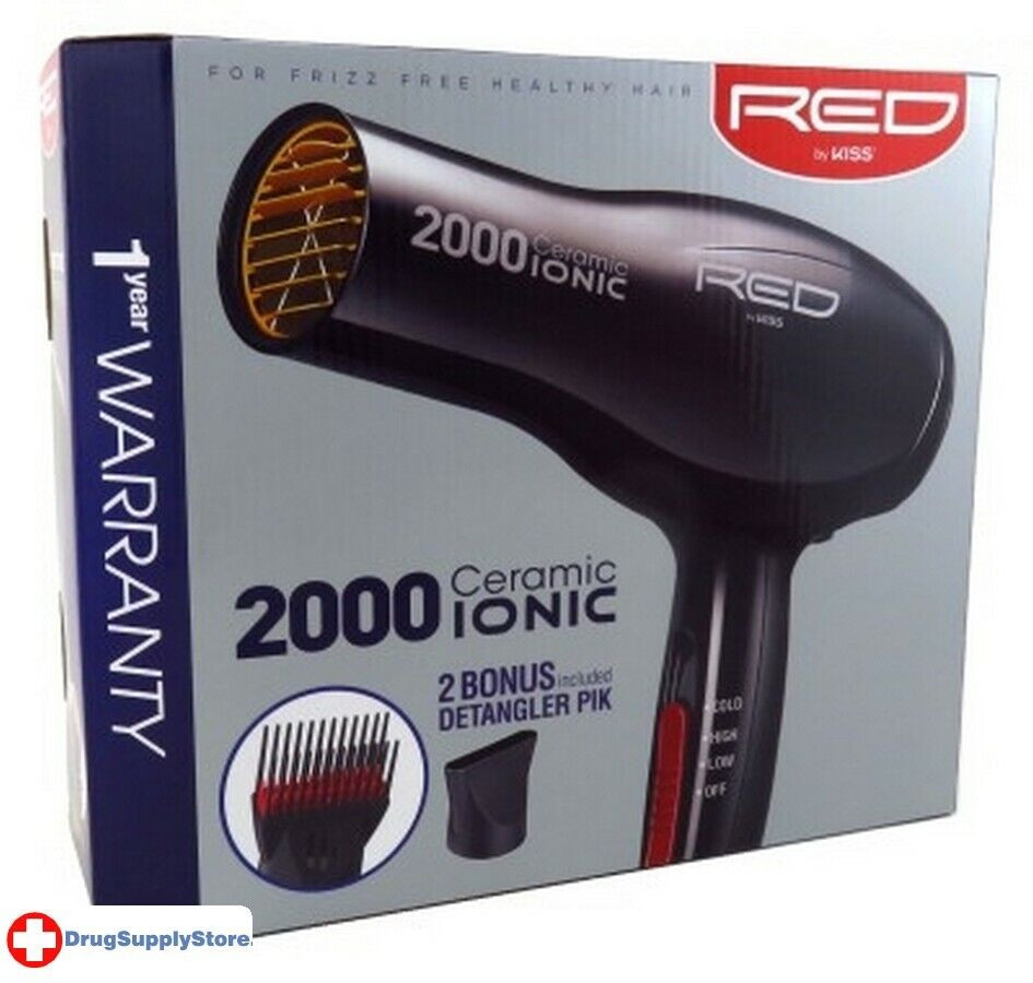 BL Kiss Red Dryer 2000 Watt With 2 Attachments (Ceramic Ionic