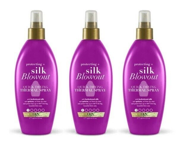 BL Ogx Silk Blowout Thermal Spray 6oz Pump Pack of 3