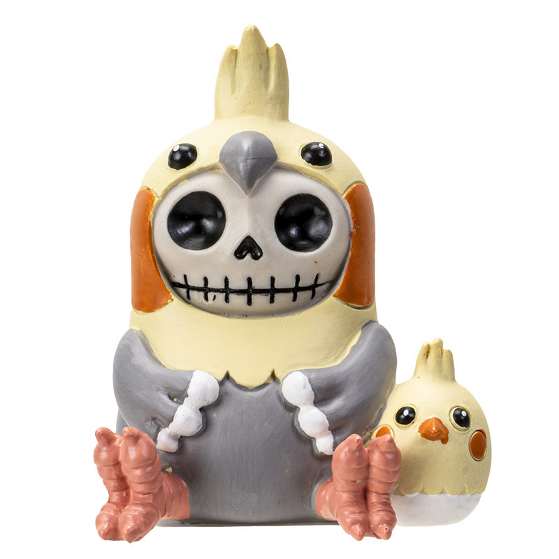 Sitting Furrybones® Flappy Vampir Skull – Sitzendes Deko-Skelett Mit Kapuze, Handbemalt, Ca. 9,5x7,5x5,7 Cm