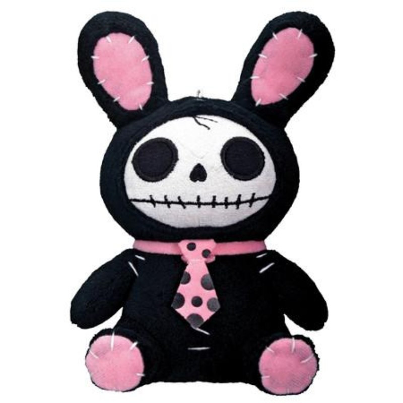 Stuffed Rabbit Skull PT Furrybones Black Bun-Bun Bunny Skull Small Plush - drugsupplystore.com
