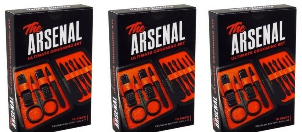 TWEEZERMAN Männerpflege Set – Inkl. Nagelknipser, Gesichtshaarschere & Pinzette, Aus Rostfreiem Edelstahl, Silber