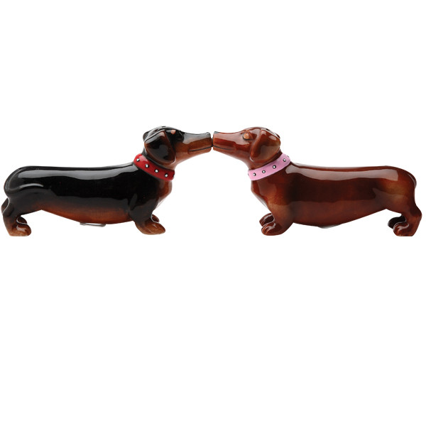 PT A Long Love Affair Kissing Dachshunds Salt and Pepper