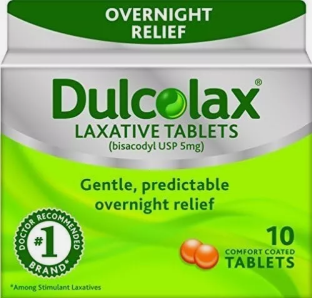 Dulcolax Laxative Tablets 10 Count Gentle Overnight Constipation Relief ...