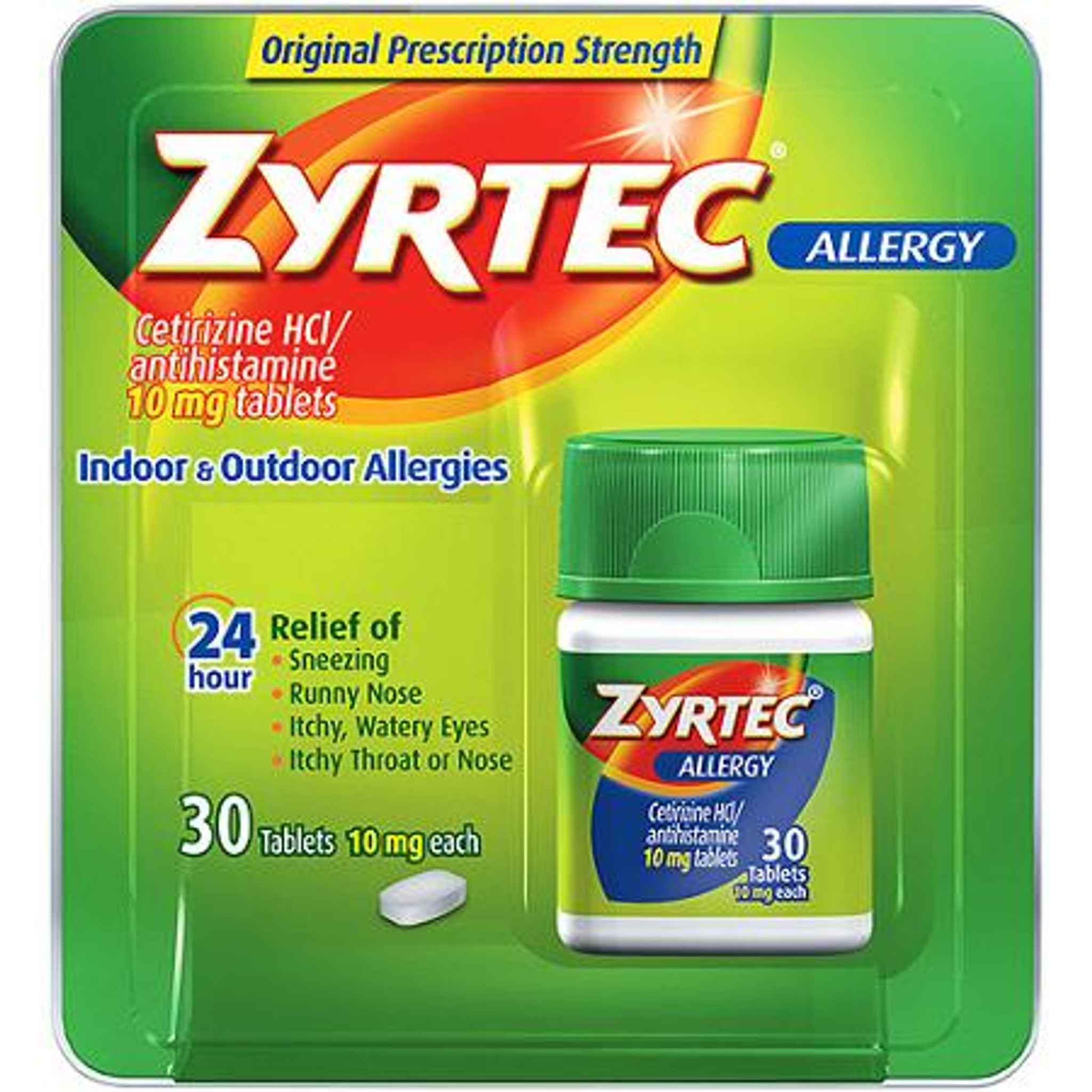Zyrtec Allergy 10 mg comprimidos 30 ct. Proveedor autorizado
