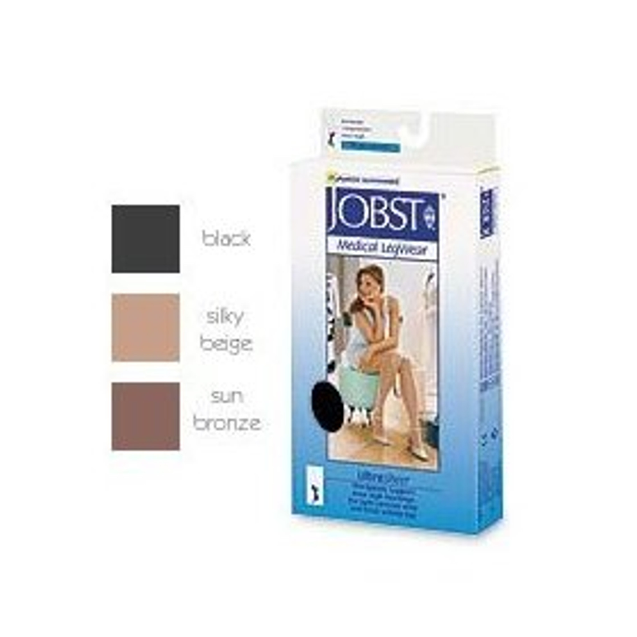 Jobst Ultrasheer 15-20 Closed Toe Knee High Compression Stockings - Classic  Black - Small