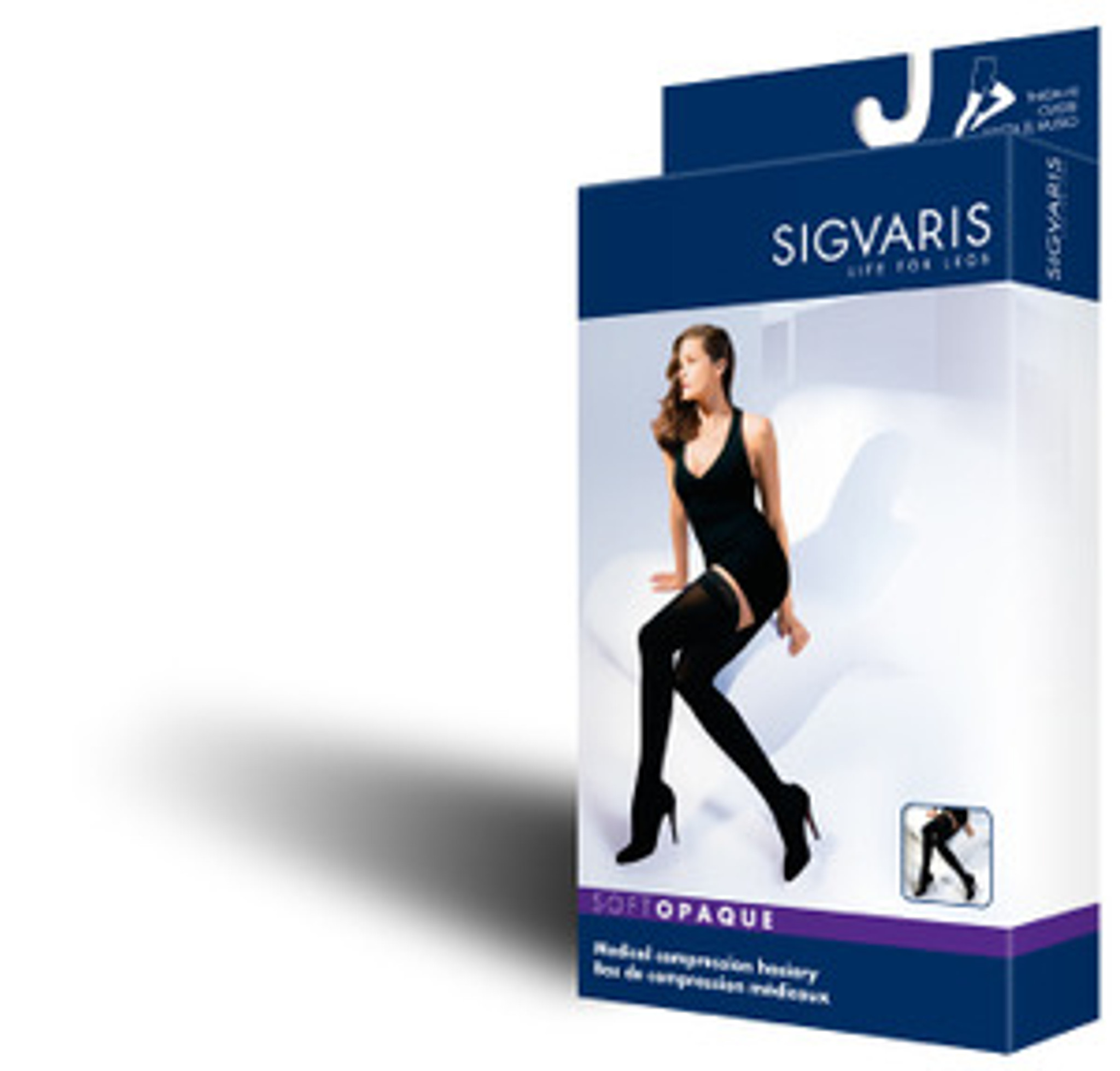 Sigvaris 840 Soft Opaque 20-30 OPEN Toe Thigh High- 842N 
