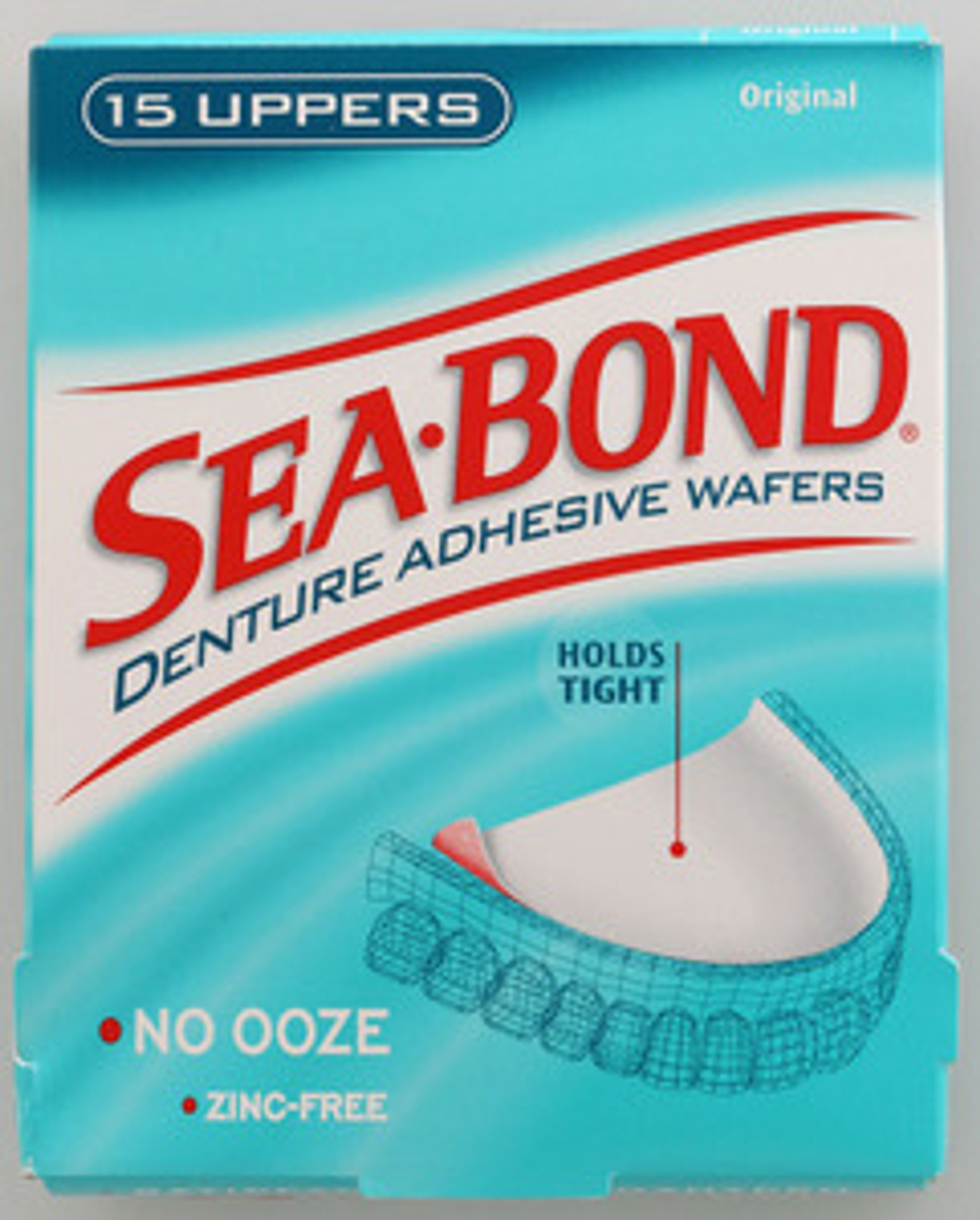 Sea Bond Denture Adhesive Wafers, Uppers, Original - 15 uppers