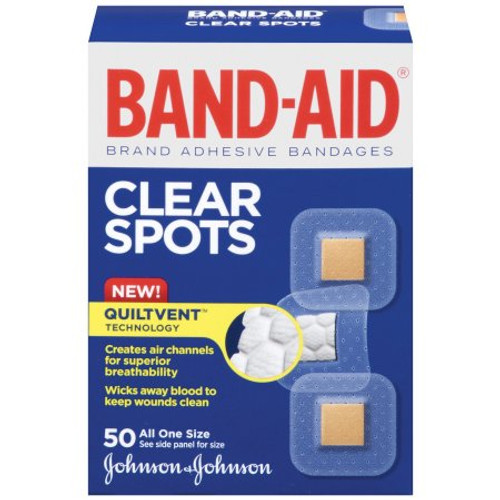 Band-Aid Brand Adhesive Bandages Clear Spots 50 Count