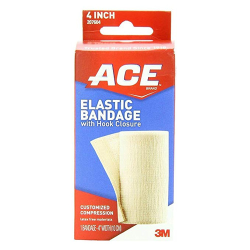 Ace 4 " Width Elastic Bandage With Clips-model #207604-beige