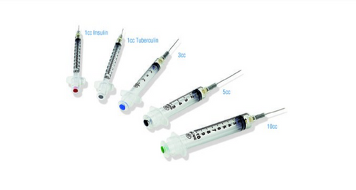 Syringe with Hypodermic Needle VanishPoint 3 mL 25 Gauge 5/8 Inch Attached Needle Retractable Needle