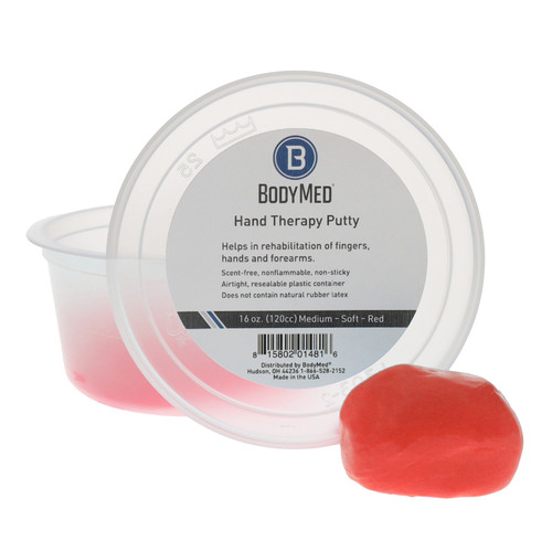 BODYMED HAND THERAPY PUTTY, RED, MEDIUM-SOFT, 16 OZ