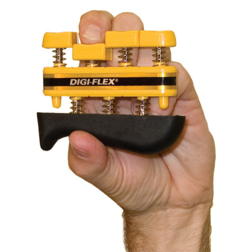 CANDO DIGI-FLEX HAND EXERCISER WITH SPRING-LOADED BUTTONS, 1 1/2LB, YELLOW
