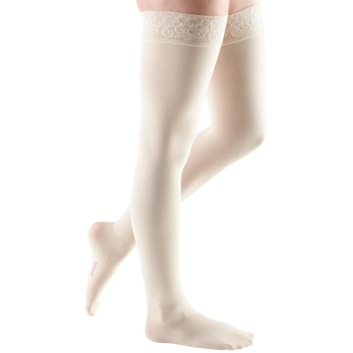 Mediven Comfort 30-40 mmHg Closed Toe Thigh Highs w/ Lace Silicone Top Band