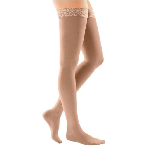 Mediven Comfort 20-30mmHg Closed Toe Thigh High w/Lace Silicone Band