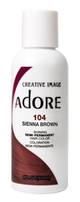 Adore Semi-Permanent Haircolor #104 Sienna Brown 4oz X 3 Counts