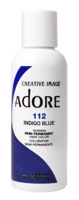 Adore Semi-Permanent Haircolor #112 Indigo Blue 4oz X 3 Counts 