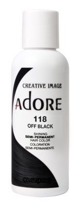 Adore Semi-Permanent Haircolor #118 Off Black 4oz X 3 Counts