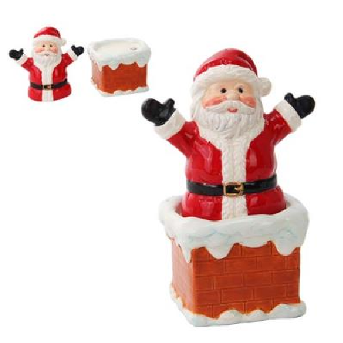 PT Santa and Chimney Salt and Pepper Shaker Set