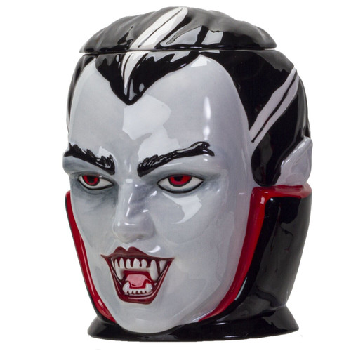 PT Vampire Hand Painted Ceramic Cookie Jar with Lid