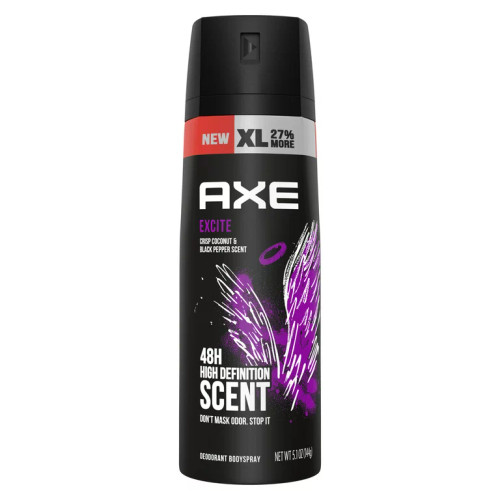 BL Axe Deodorant Body Spray Excite 5.1oz - Pack of 3