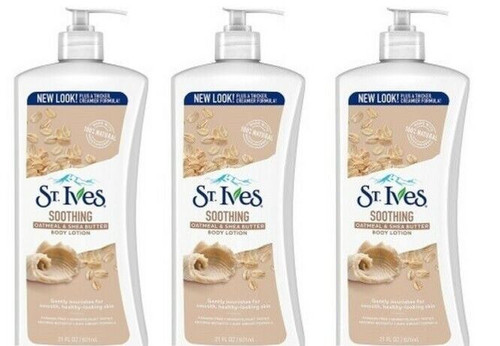BL St Ives Body Lotion 21 oz Nourish & Soothe (Oatmeal/Shea) - Pack of 3