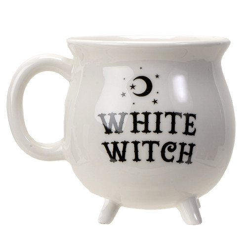 JS-WHITE WITCH CAULDRON MUG JS-WHITE WITCH CAULDRON MUG