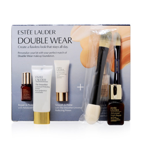 ESTEE LAUDER/MEET YOUR MATCH DOUBLE WEAR MAKEUP KIT
ADVANCED NIGHT REPAIR SYNCHRONIZED RECOVERY COMPLEX II 0.5OZ
THE SMOOTHER UNIVERSAL PERFECTING PRIMER 0.5 OZ
DOUBLE WEAR STAY-IN-PLACE MAKEUP 1.0 OZ (CHOOSE YOUR SHADE)
DUAL ENDED FOUNDATION BRUSH
CHOOSE YOUR SHADE ESTEE LAUDER/MEET YOUR MATCH DOUBLE WEAR MAKEUP KIT
ADVANCED NIGHT REPAIR SYNCHRONIZED RECOVERY COMPLEX II 0.5OZ
THE SMOOTHER UNIVERSAL PERFECTING PRIMER 0.5 OZ
DOUBLE WEAR STAY-IN-PLACE MAKEUP 1.0 OZ (CHOOSE YOUR SHADE)
DUAL ENDED FOUNDATION BRUSH
CHOOSE YOUR SHADE