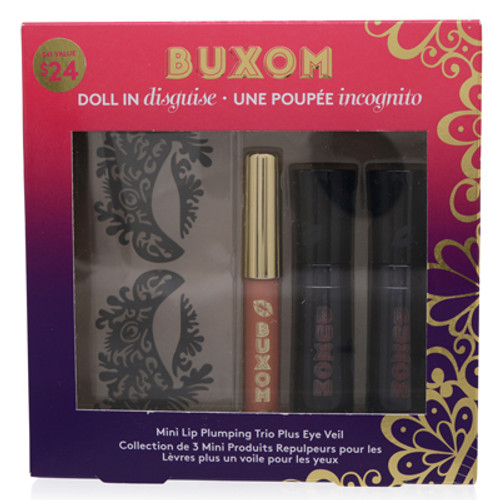 BUXOM/ DOLL IN DISGUISE MINI LIP PLUMPING TRIO
VA-VA PLUMP MINI LIQUID LIPSTICK (TALK DIRTY TO ME) 0.08 OZ
VA-VA PLUMP MINI LIQUID LIPSTICK (COME TO DOLLY) 0.08 OZ
MINI PLUMPLINE LIP LINER (STEALTH) 0.03 OZ
EYE VEIL 0.01 OZ
IN DISPLAY BOX BUXOM/ DOLL IN DISGUISE MINI LIP PLUMPING TRIO
VA-VA PLUMP MINI LIQUID LIPSTICK (TALK DIRTY TO ME) 0.08 OZ
VA-VA PLUMP MINI LIQUID LIPSTICK (COME TO DOLLY) 0.08 OZ
MINI PLUMPLINE LIP LINER (STEALTH) 0.03 OZ
EYE VEIL 0.01 OZ
IN DISPLAY BOX