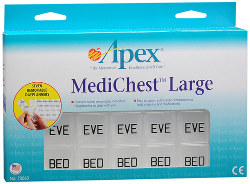PILL ORGANIZER MEDICHEST LARGE 4X-A-DAY APEX PILL ORGANIZER MEDICHEST LARGE 4X-A-DAY APEX