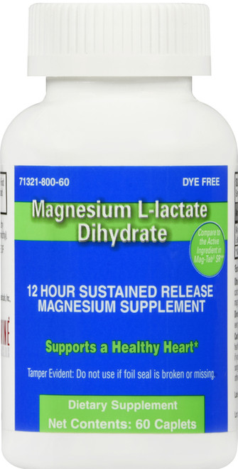 Magnesium L-Lactate Dihydrate 84mg Sustained Release Caplets 60ct