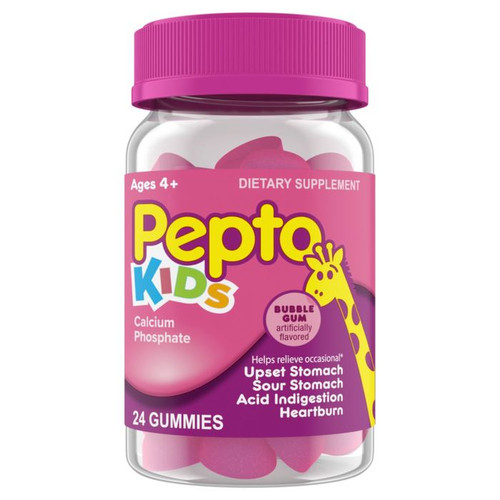 Pepto Kids Calcium Phosphate Gummies Bubble Gum 24 EA