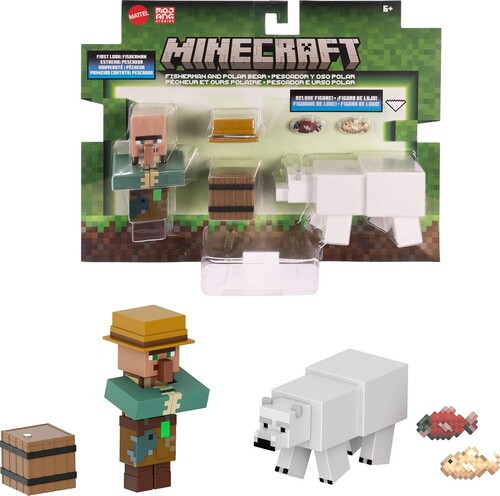 
Mattel - Minecraft 3.25'' Fisherman and Polar Bear Figure, 2-Pack