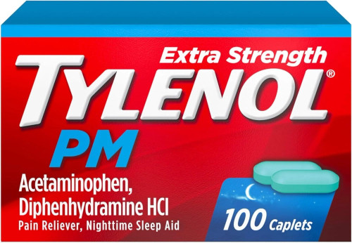 Tylenol PM Extra Strength Pain Reliever & Sleep Aid Caplets 100 Caplets