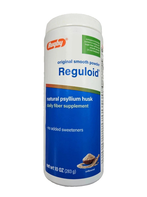 Reguloid Laxative Psyllium Fiber Original Smooth Powder Sugar Free 10 Oz