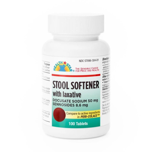 Geri-Care Stool Softener with Laxative 50mg Docusate Sodium 100 Tablets 