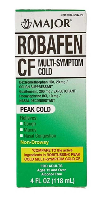 Major Robafen CF Multi-Relief Cough and Cold Medicine 4 fl oz