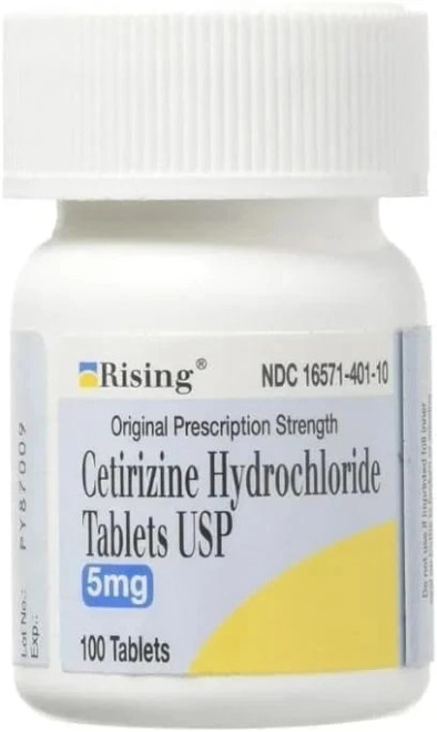 Rising Pharma Cetirizine HCl USP 5 mg Antihistimine 100 Tablets