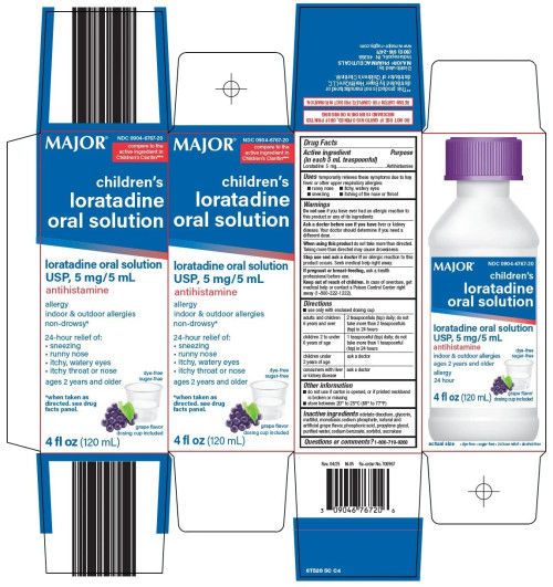  Major Children Loratadine Allergy Relief 5 mg Strength Oral Solution 4 fl oz