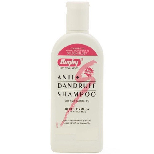 Rugby Anti-Dandruff Shampoo Selenium Sulfide 1% Blue Formula 4 fl oz 