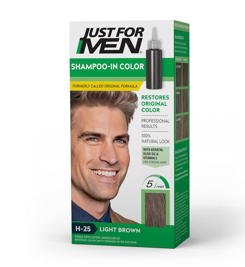 Just For Men Shampoo In Hair Color H25 Light Brown 1 Ounce 