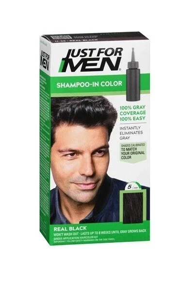 Just For Men Shampoo in Hair Dye for Men H-55 Real Black
