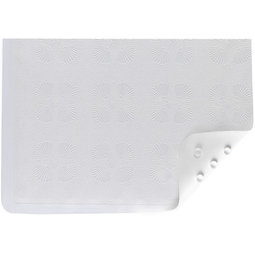 Nova Rubber Bath Mat With Suction Grip White Shell Item #9350-R