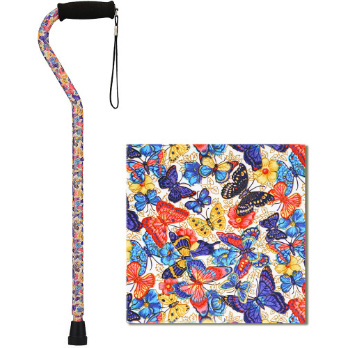 Nova Offset Cane with Strap Butterfly Symphony Item #1070BS
