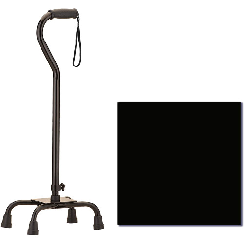 Nova Bariatric Quad Cane Large Base with Offset Handle Black Item #5710BK