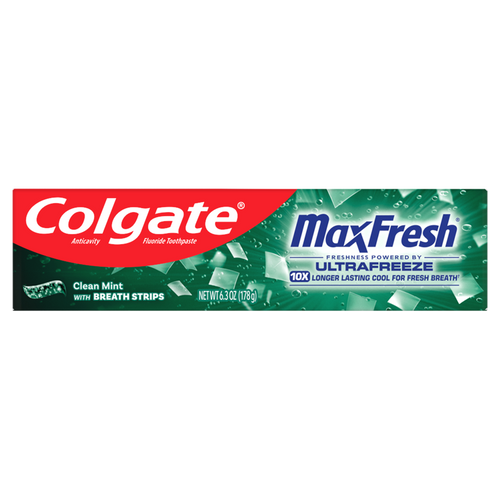 Colgate Max Fresh Toothpaste with Mini Breath Strips Clean Mint 6.3 Oz