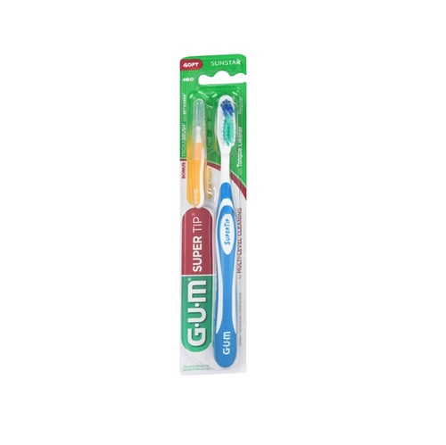 Gum Super Tip Soft Full Toothbrush With Proxabrush Go-Betweens Cleaners