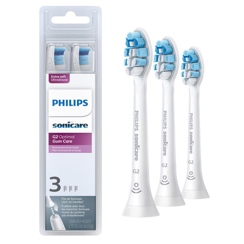 Philips Sonicare Genuine G2 Optimal Gum Care Replacement Toothbrush Heads 3 Count 