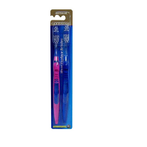GoodSense Wear Replace Medium Toothbrush 2 Count