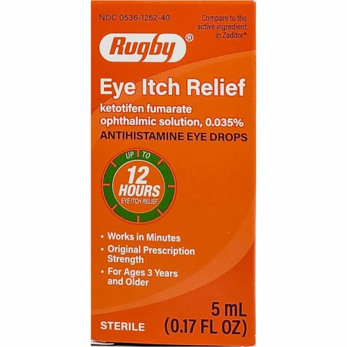 Rugby Ketotifen Fumarate Ophthalmic Solution Eye Drops Itch Relief 0.17 Oz