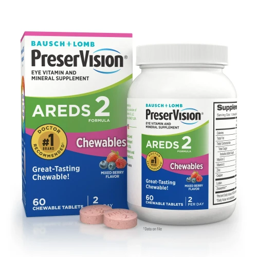 PreserVision AREDS 2 Eye Vitamins and Minerals Mixed Berry Chewables 60 Count